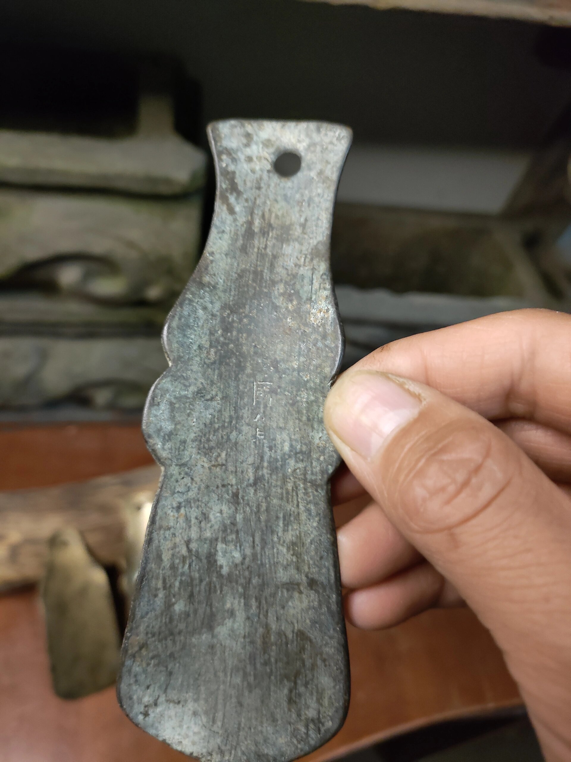 清代黄铜鞋拔子