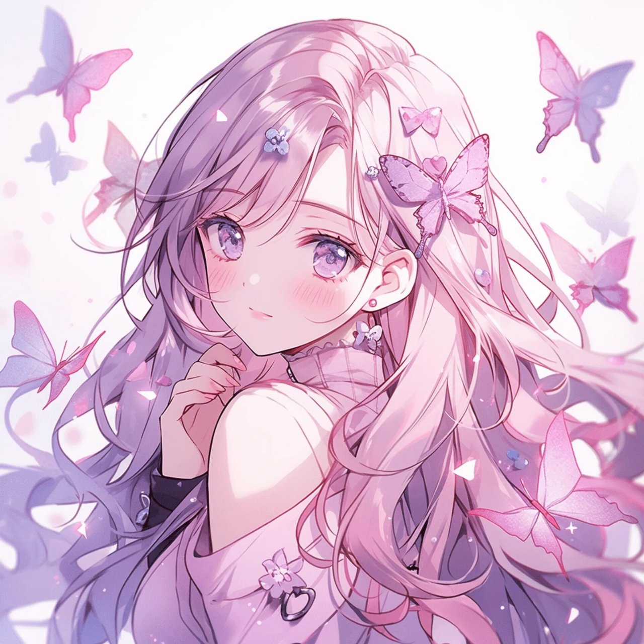 动漫二次元美少女头像79蝶梦