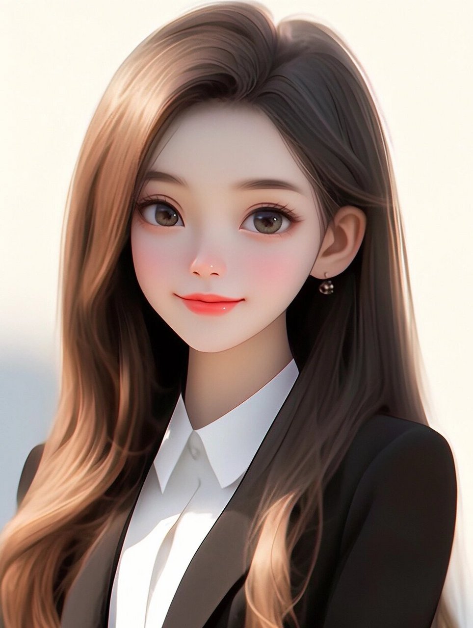 职业头像|御姐长发西装甜美女总裁
