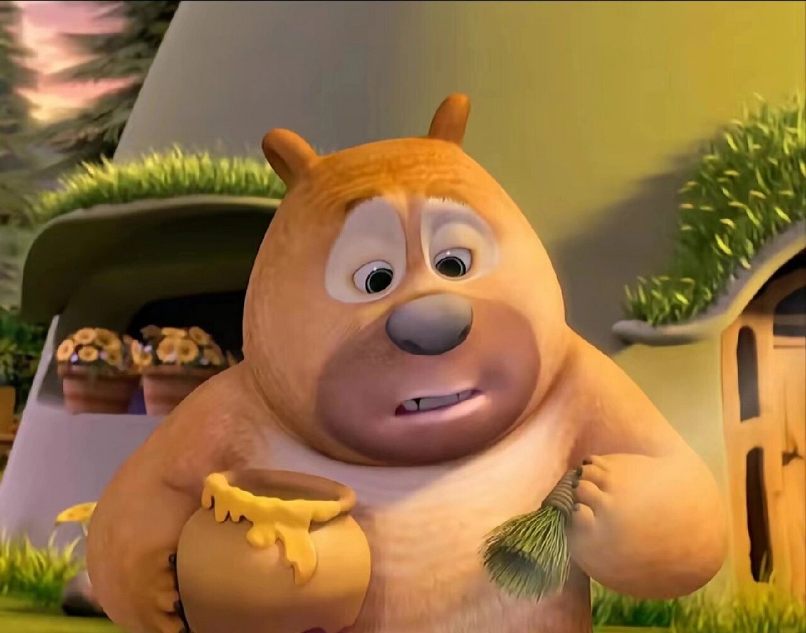 谁能拒绝可爱的熊二表情包呢? 它来了 礼拿  熊二