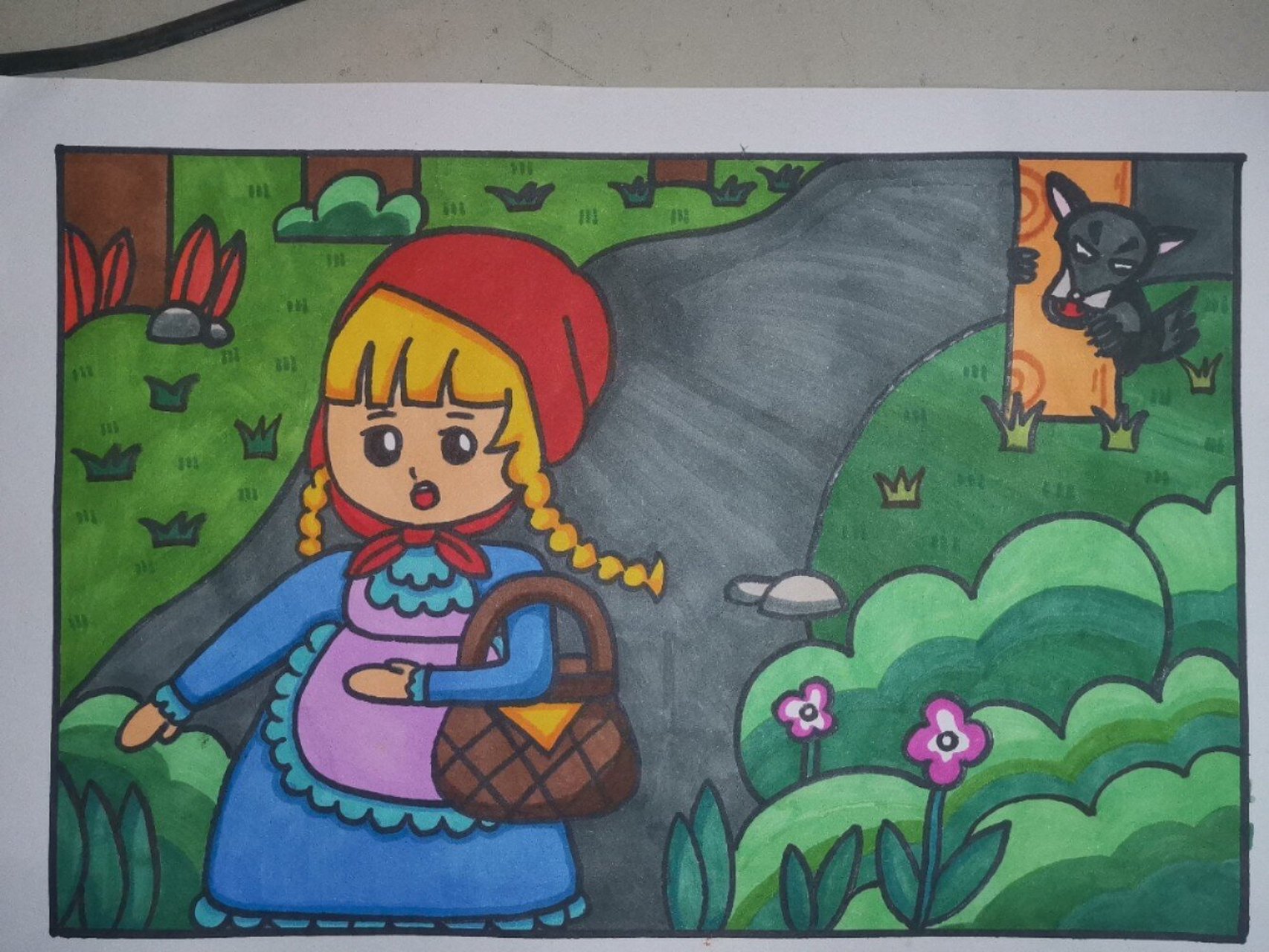 儿歌创编/儿歌画小红帽/儿童绘画