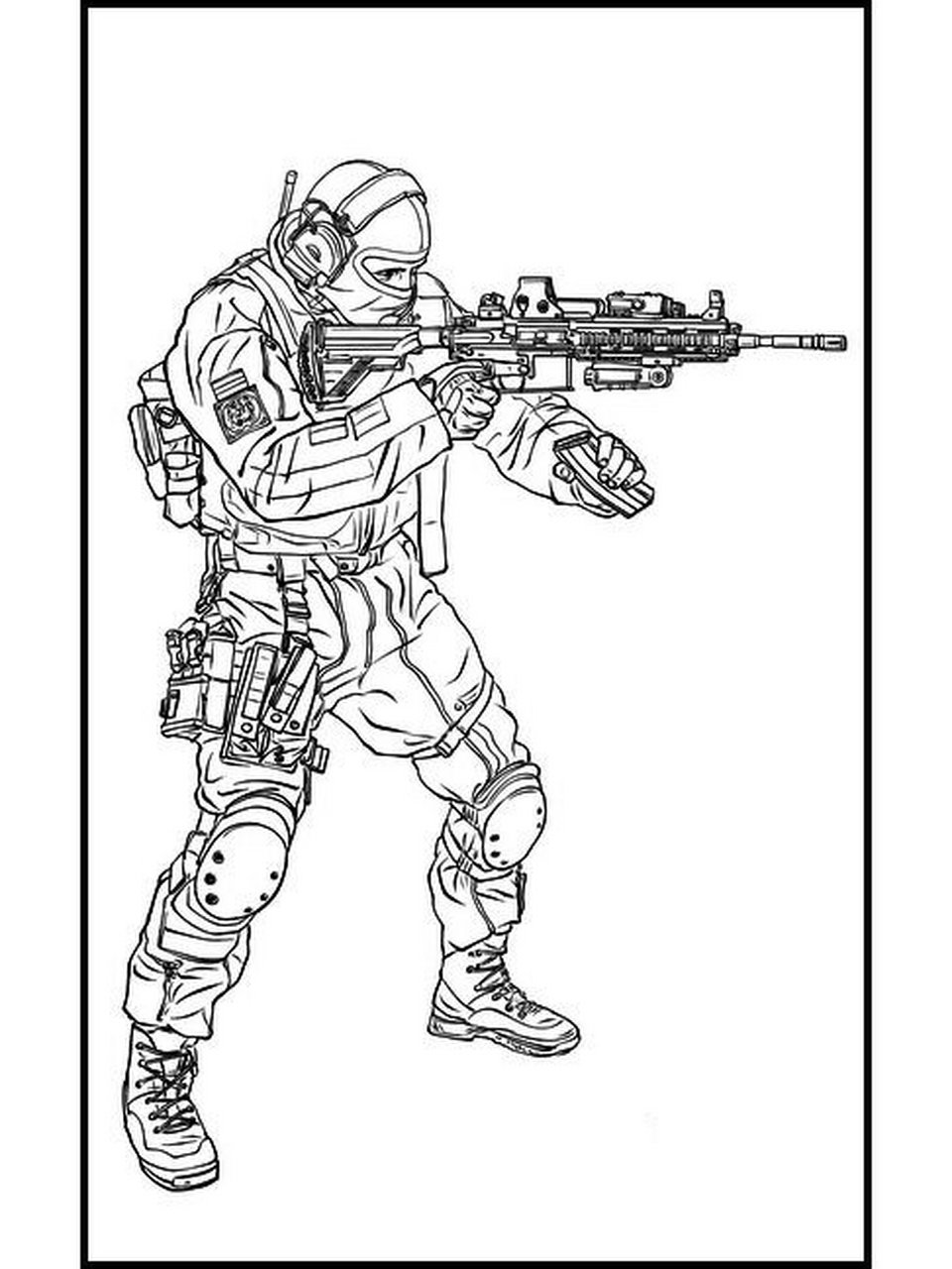 《特种部队》钢笔白描 线描 速写