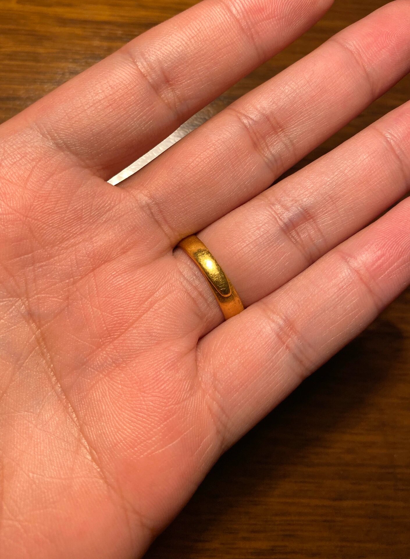 晚清时期少见天宝款字款偏清代老金戒指