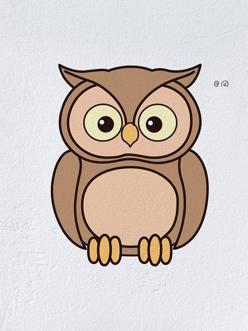 动物简笔画之可爱的猫头鹰(内附过程图)