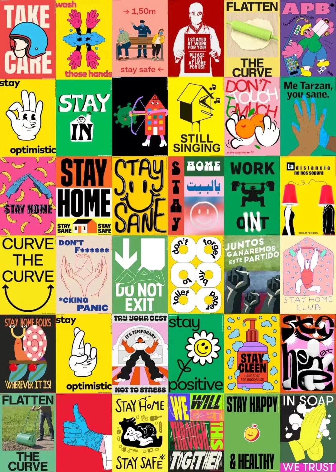 国外抗疫公益海报设计,满满的正能量