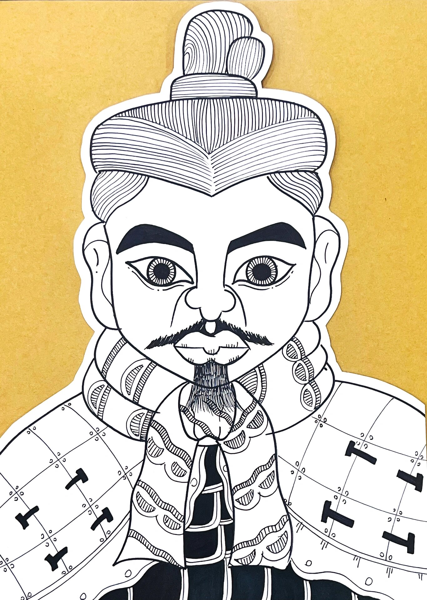 【兵马俑】打卡创意线描100天(27/100)