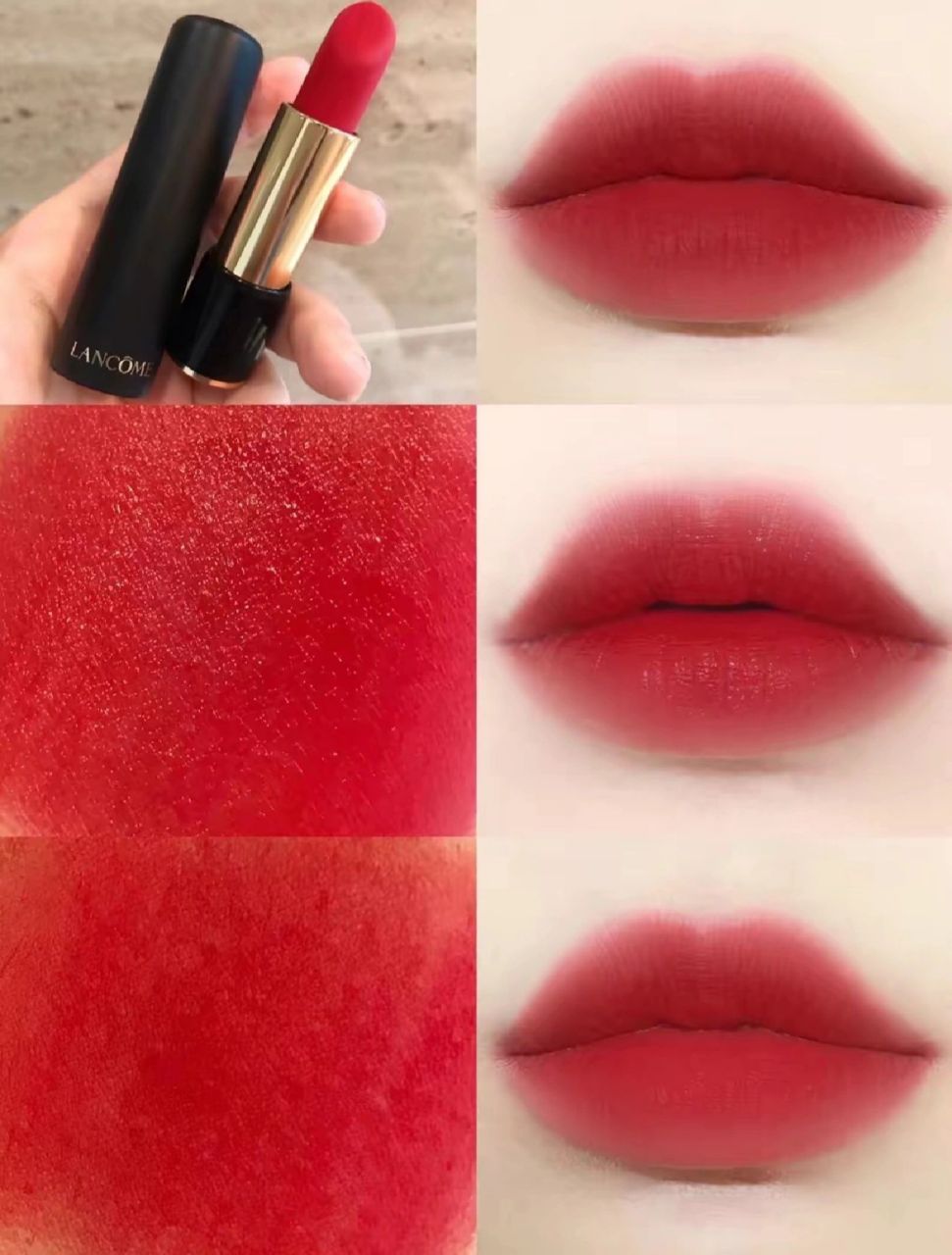 苹果红口红 必备显白口红兰蔻505 兰蔻505 这少女感的苹果红,上唇颜色