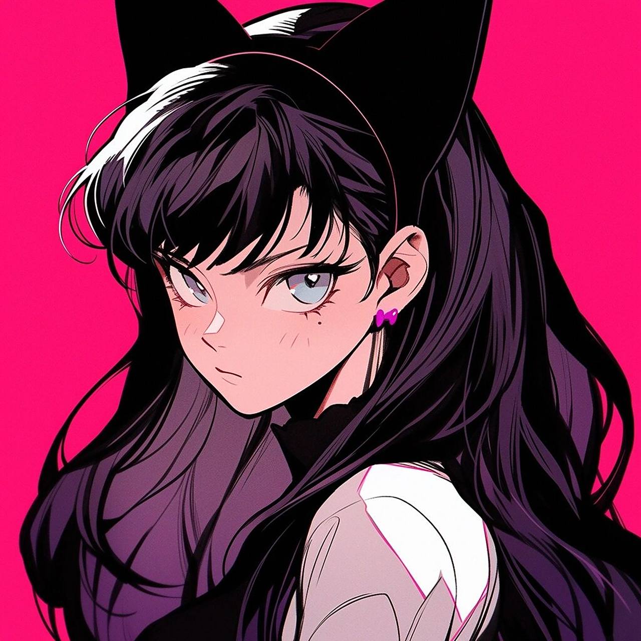 midjourney|旧漫头像-复古-甜酷猫女