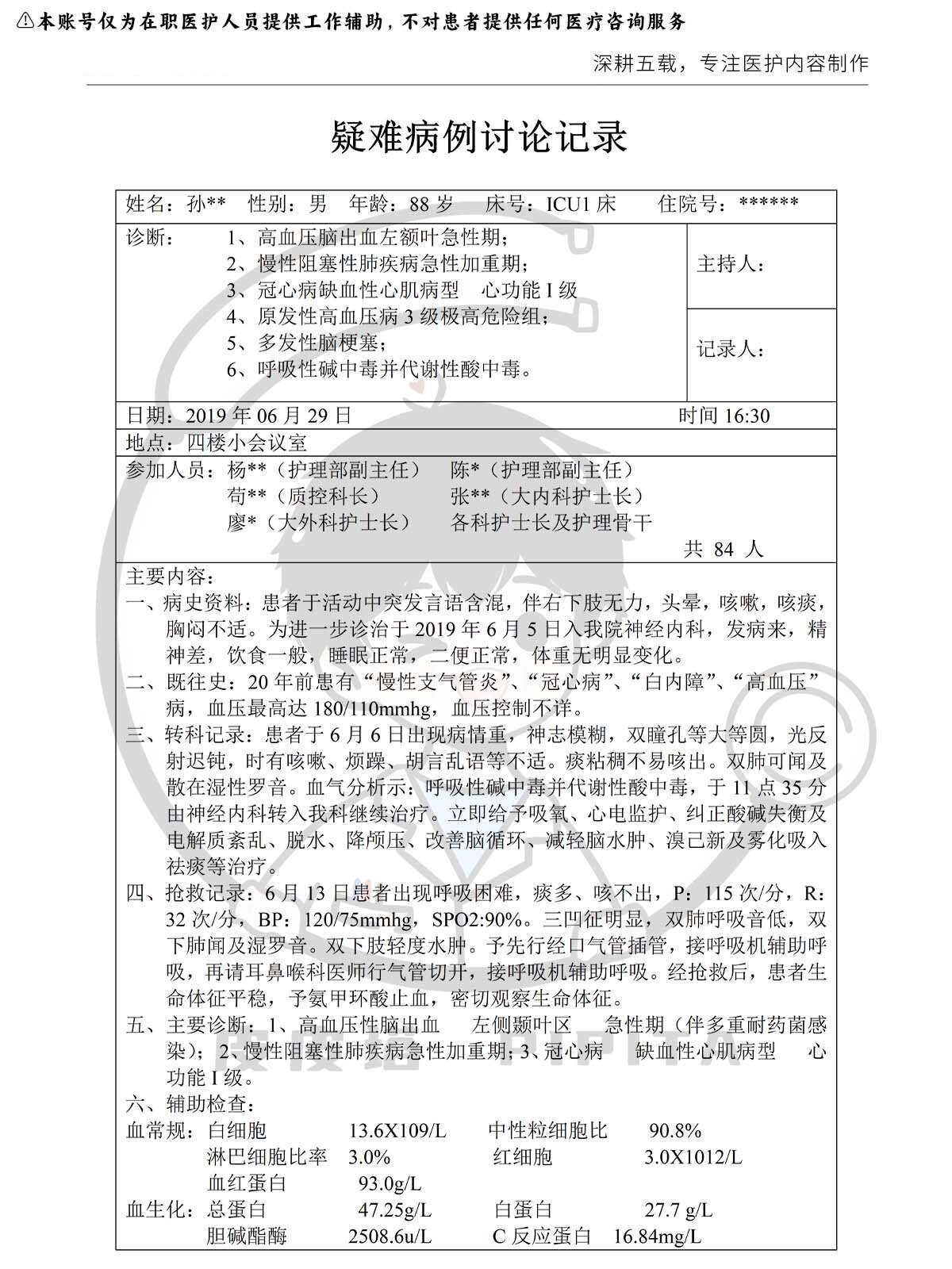 终于找到这套疑难病例讨论记录了!超赞模板