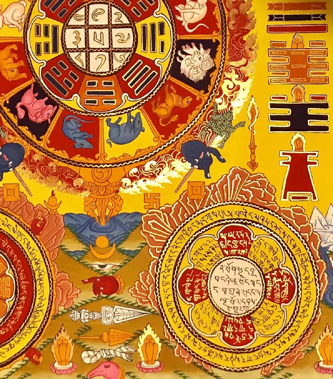 3:【手绘唐卡】 镇宅辟邪《九宫八卦》斯巴霍《文殊九宫八卦图》60