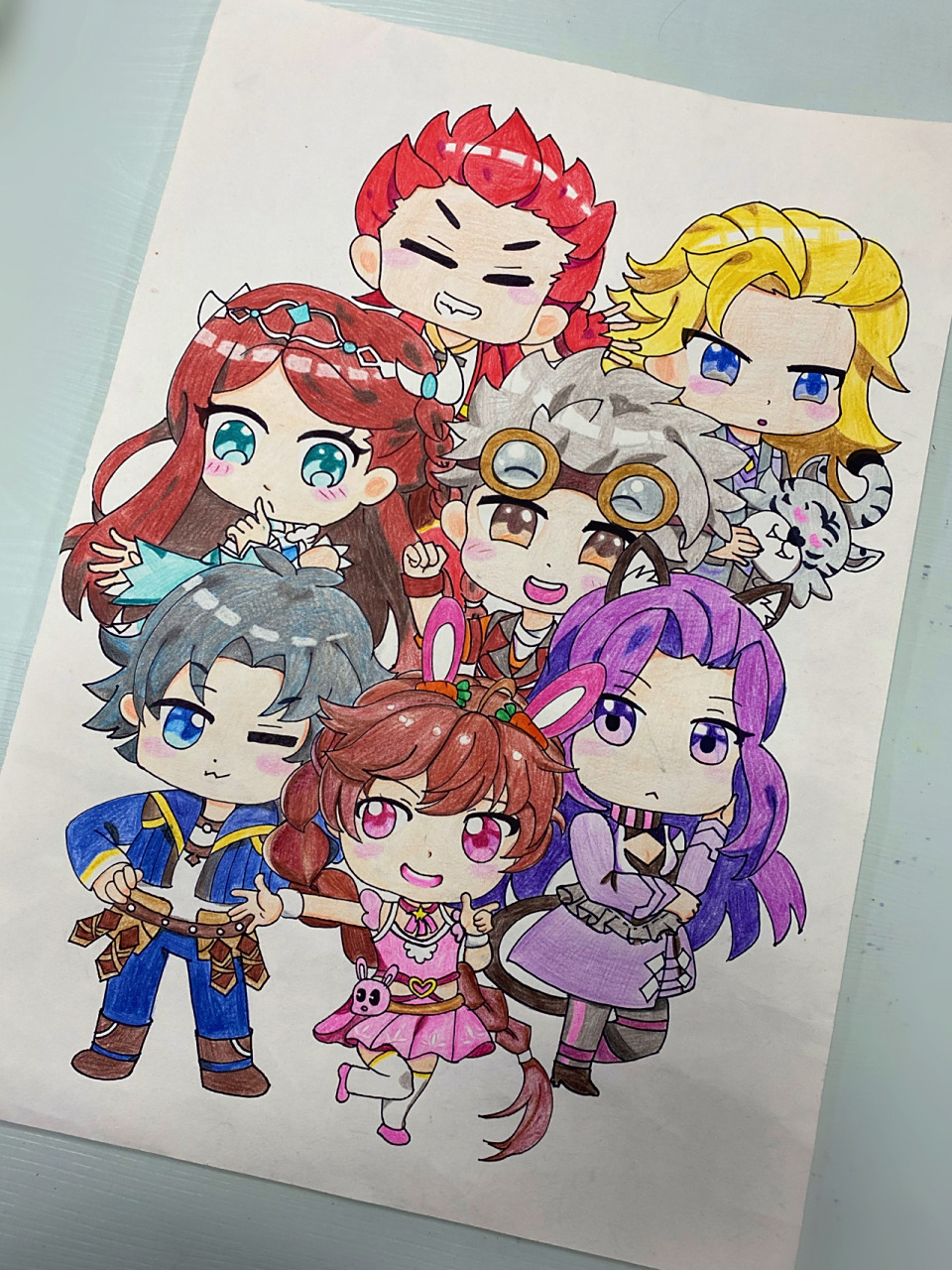 斗罗大陆q版人物合集儿童彩铅画 集齐七怪合体!