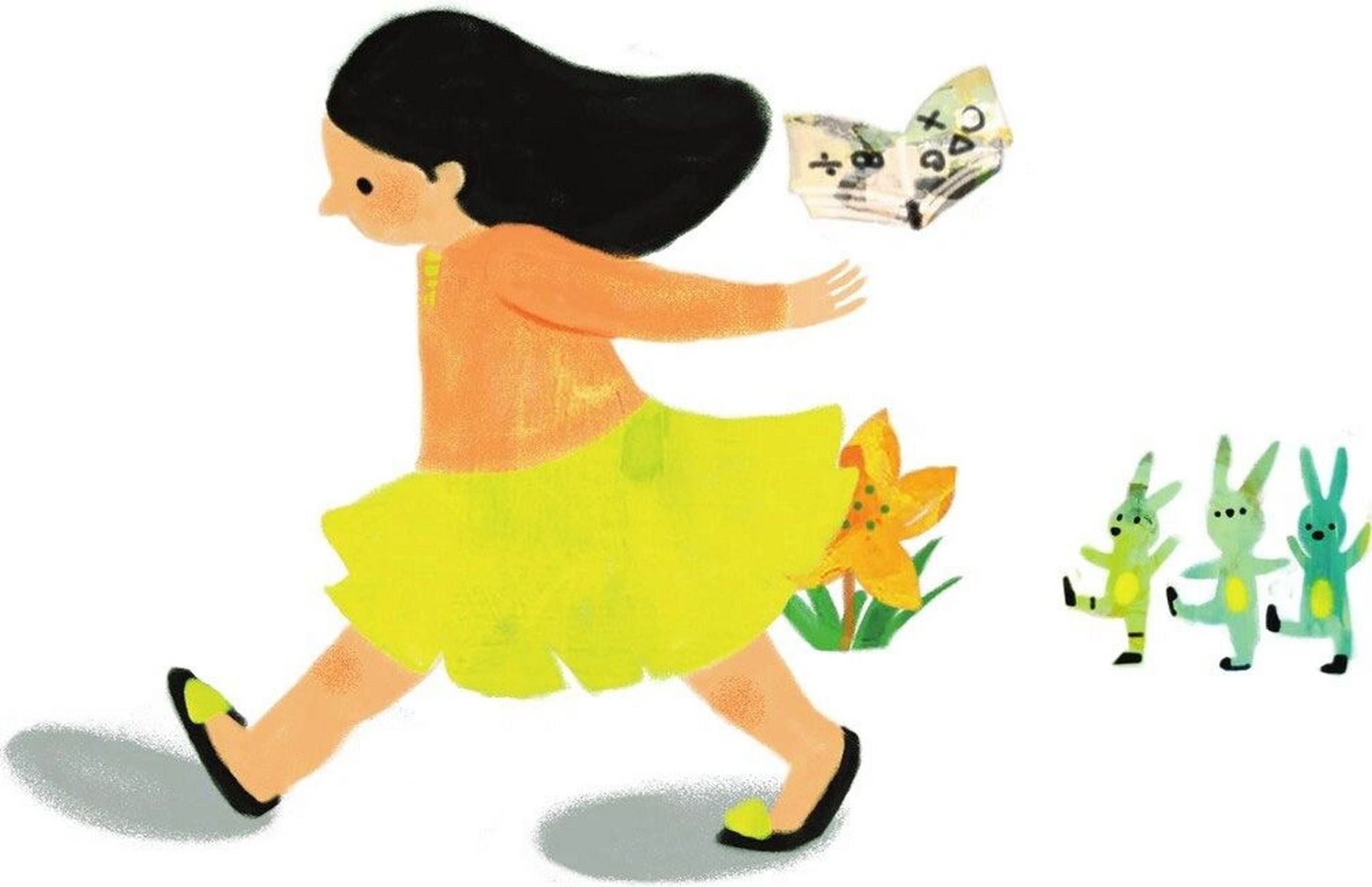 一个接一个 16金子美铃 月夜里玩踩影子的时候, 大人就来叫,"快回家