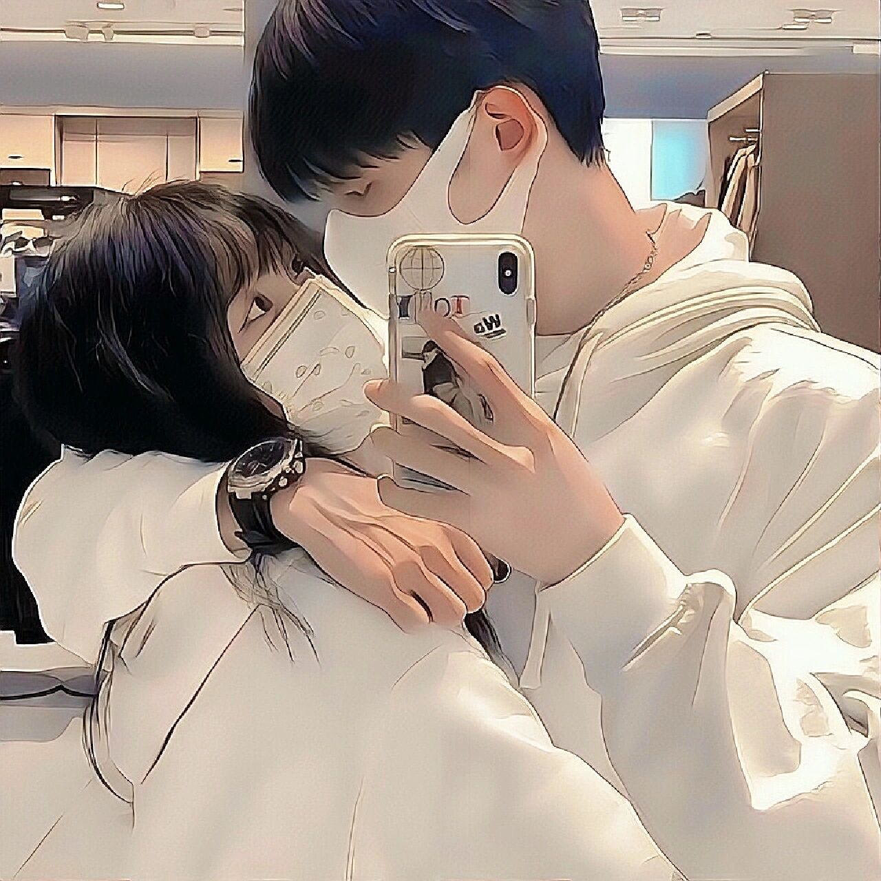 双人情侣头像真人照片转漫画