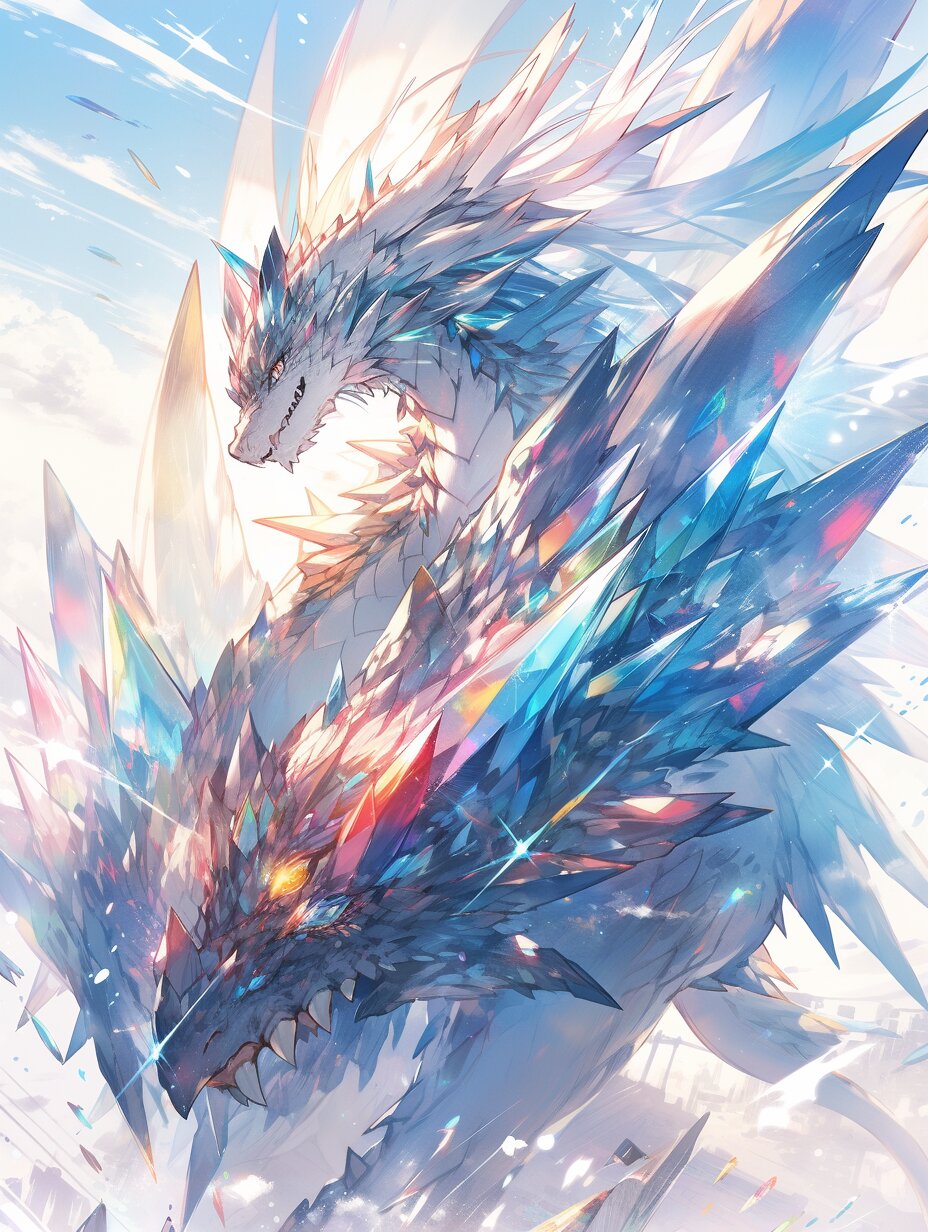 【西方龙:水晶龙】 水晶龙的身体由纯净的水晶构成,它们散发着柔和而