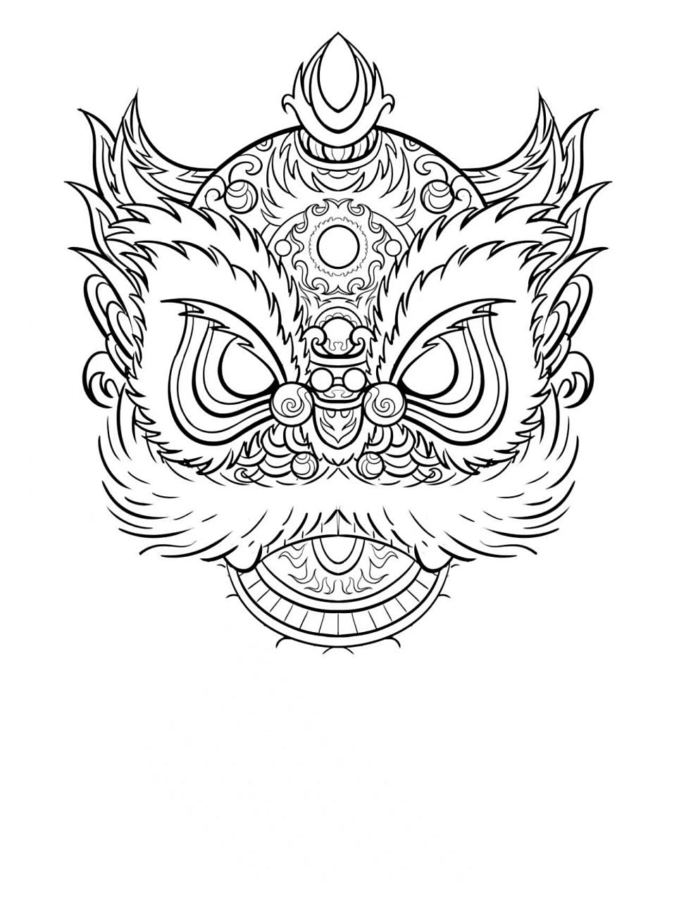 第四张醒狮插画草图 下一步画线稿,接着上色.