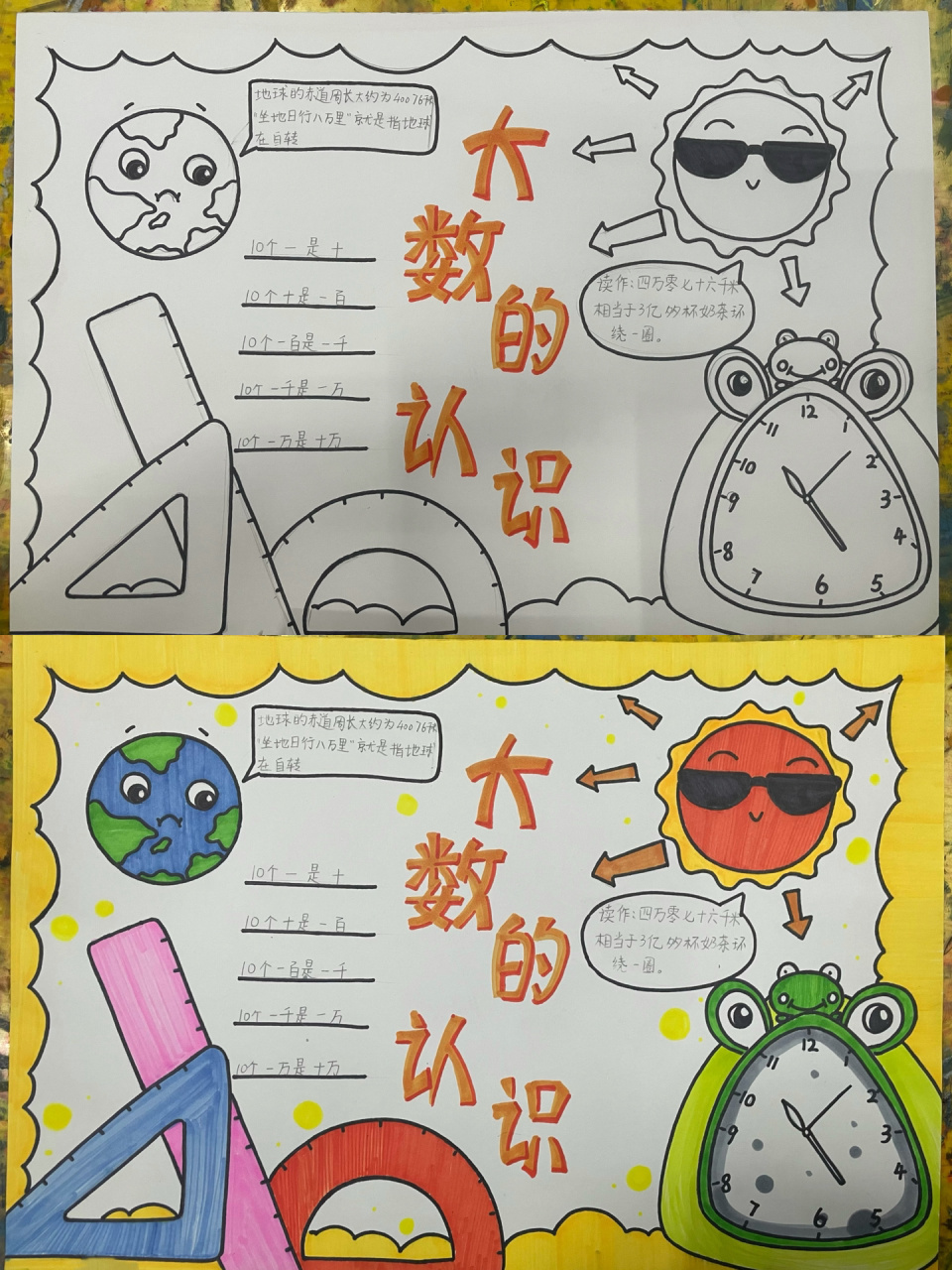 数学手抄报 手抄报:大数的认识 假期就快结束啦 许多小朋友都还没办手