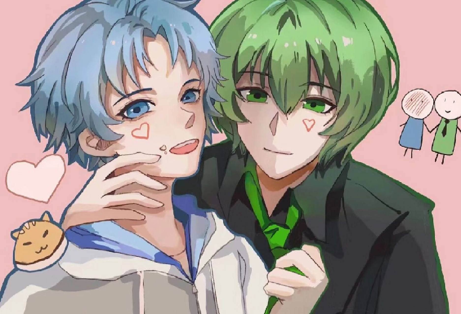 小绿和小蓝 绿:"每人轮流说一件自己喜欢的东西" 蓝:"我喜欢蛋糕" 绿: