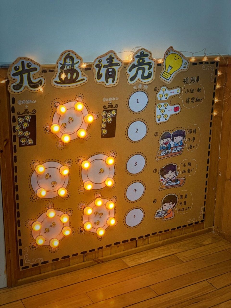 幼儿园环创82【光盘请亮灯95】让孩子爱上光盘 有一种美德叫"光盘