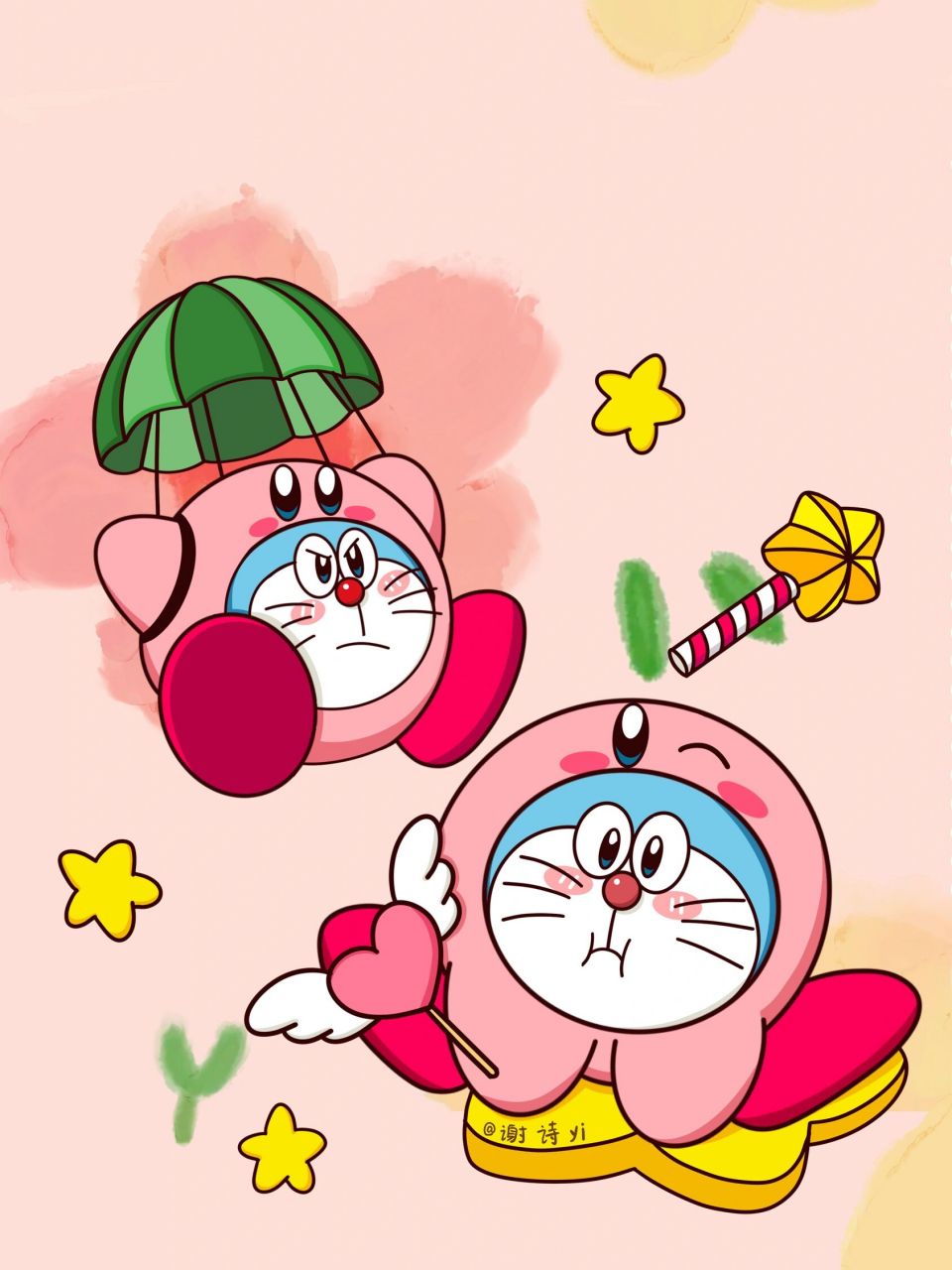 童心未泯一切皆甜 原创星之卡比7015哆啦a梦 #可爱壁纸# #哆啦a梦