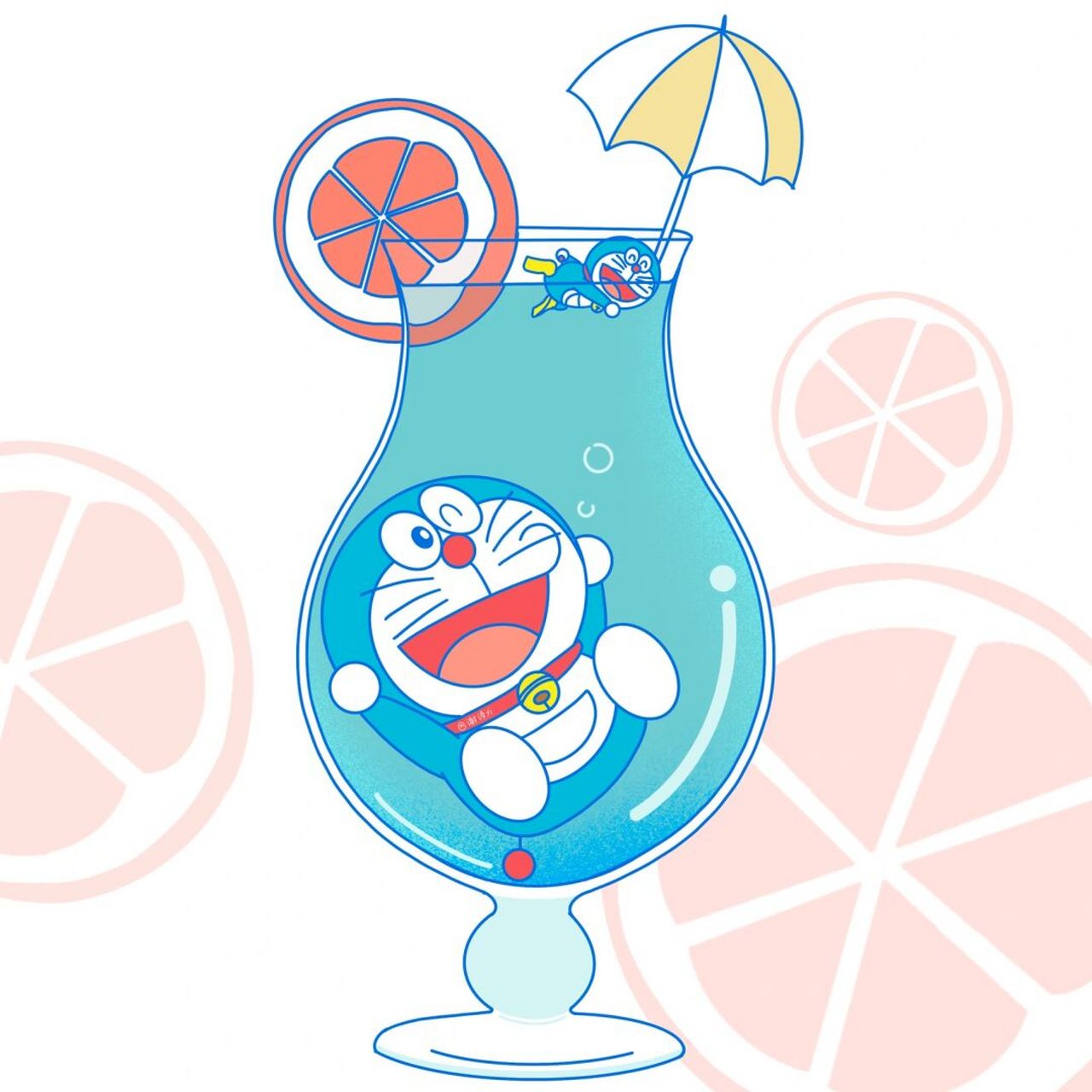 哆啦a梦壁纸头像,送你一杯哆啦气泡水 绘图:哆啦的博物馆7015谢诗