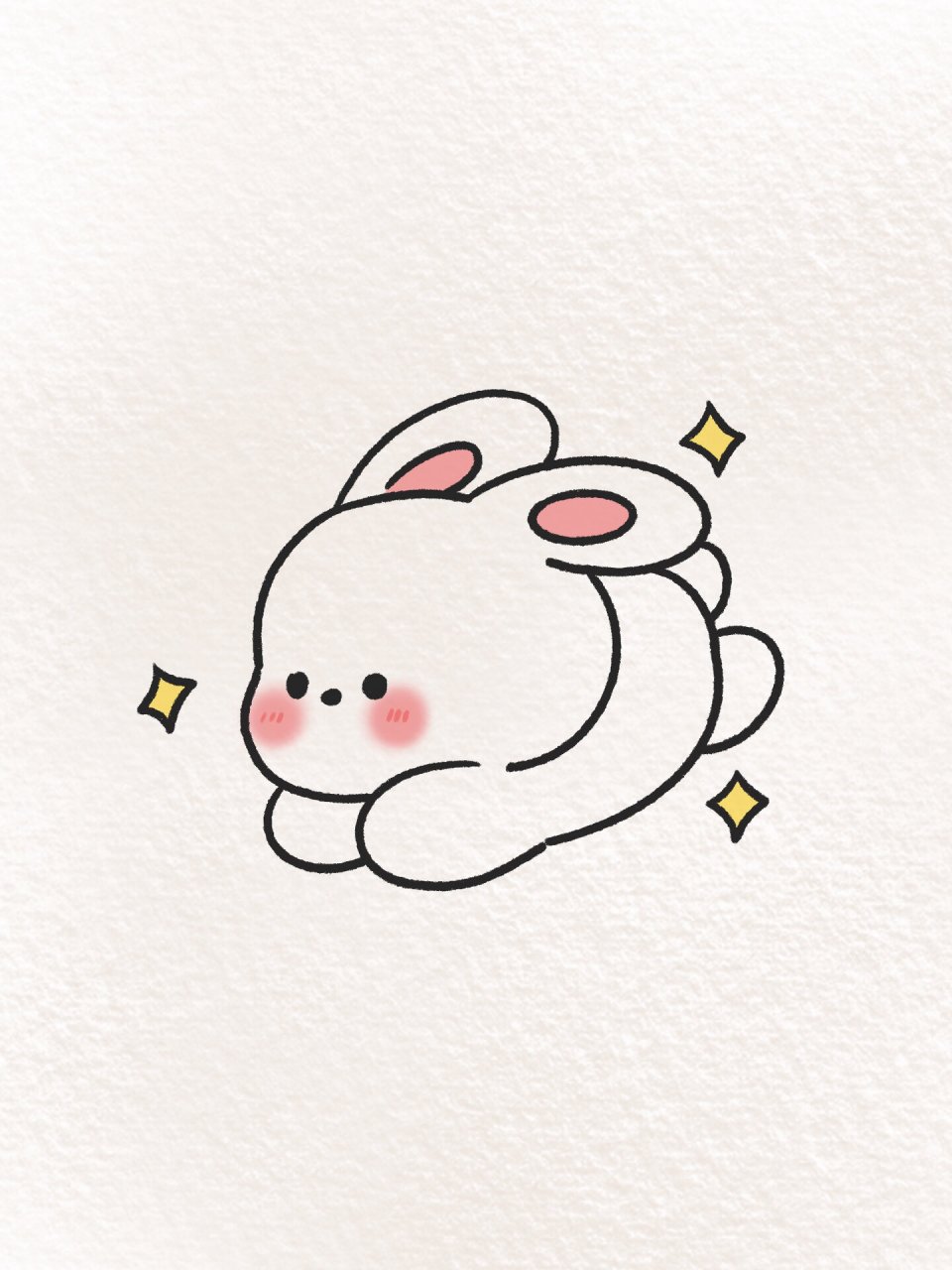 简笔画 | 超简单可爱的小兔子 小兔兔摘下一个星星装到圣诞袜子里送给