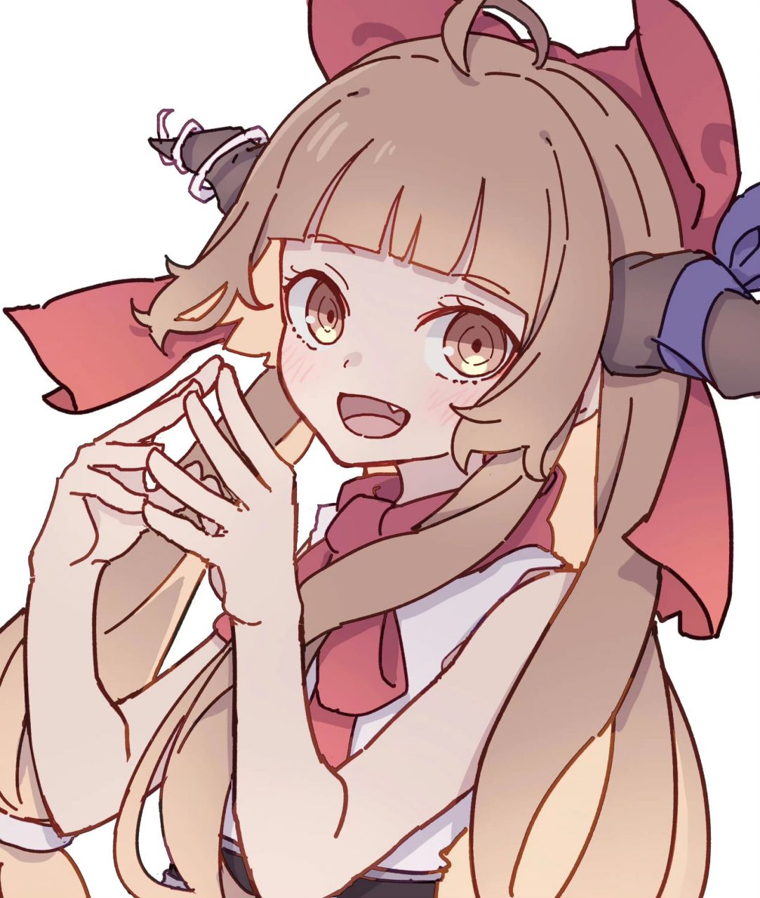 插画分享|简单好画 表情生动的二次元女孩 画师:かめ