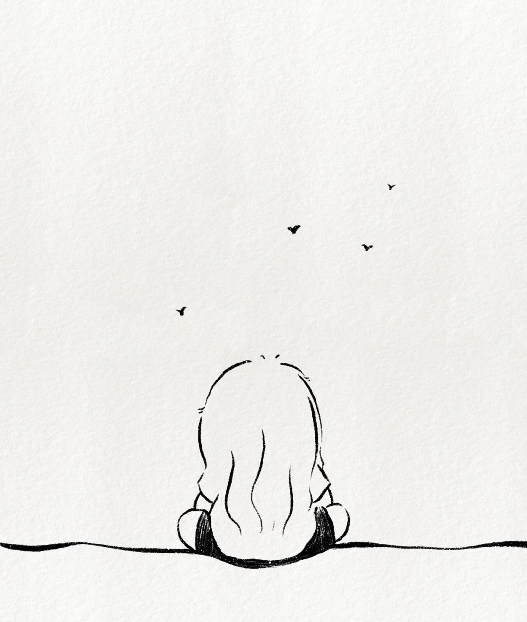 超可爱简笔画教程:孤独是人生常态 孤独本就是人生常态 你我都不例外