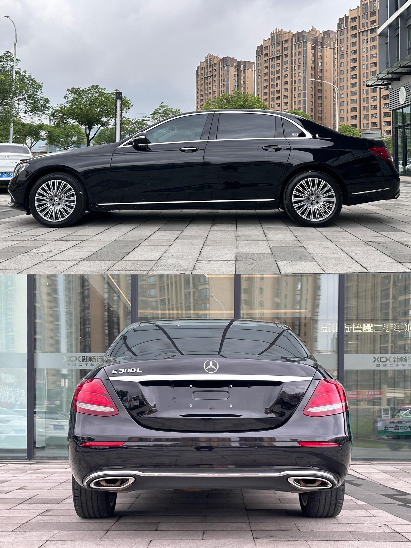 2020款奔驰e300l立标 车主加装3d柏林旋转电动尾门64色氛围灯