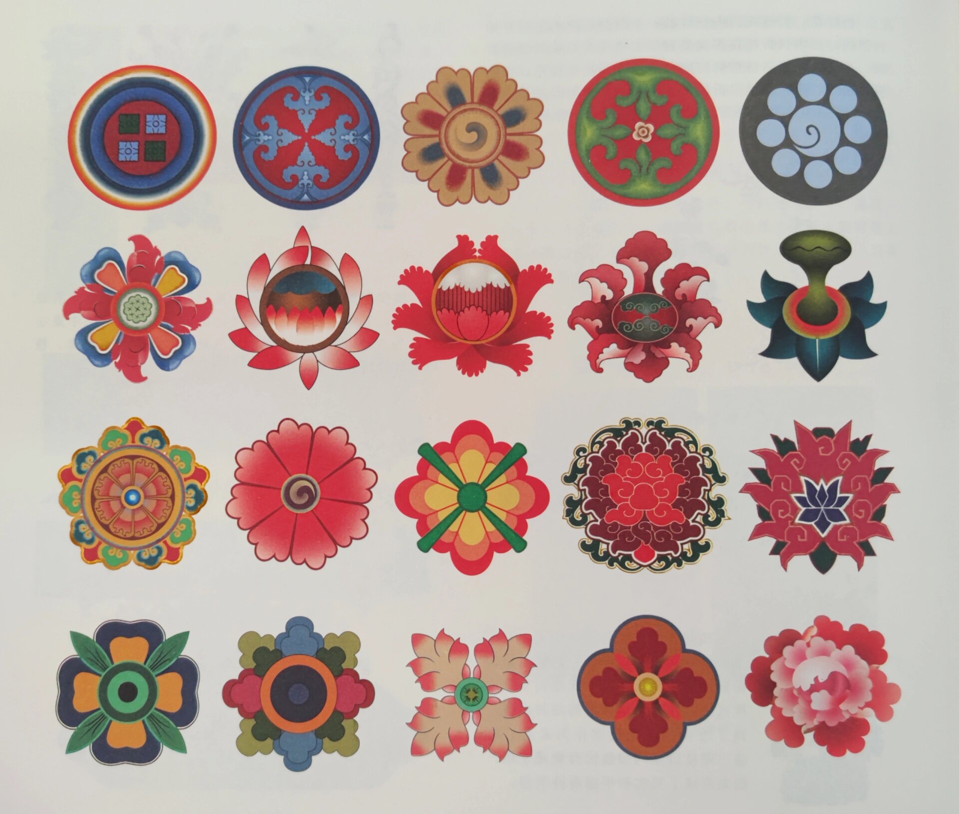 纹样|藏式团花图案