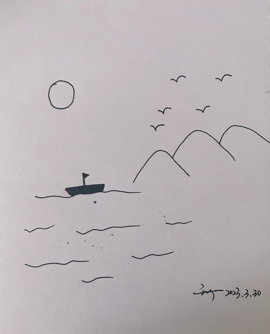 临摹简笔画 大雁南飞