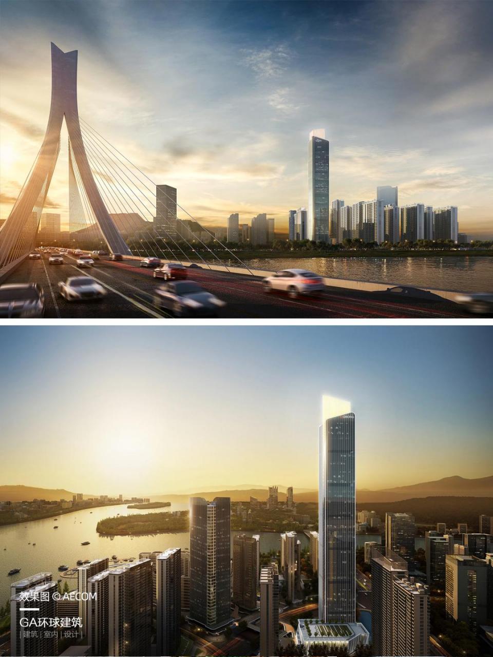 浙江省永嘉县国鸿中心大楼由aecom设计,陕建二建集团承建,预计2028年