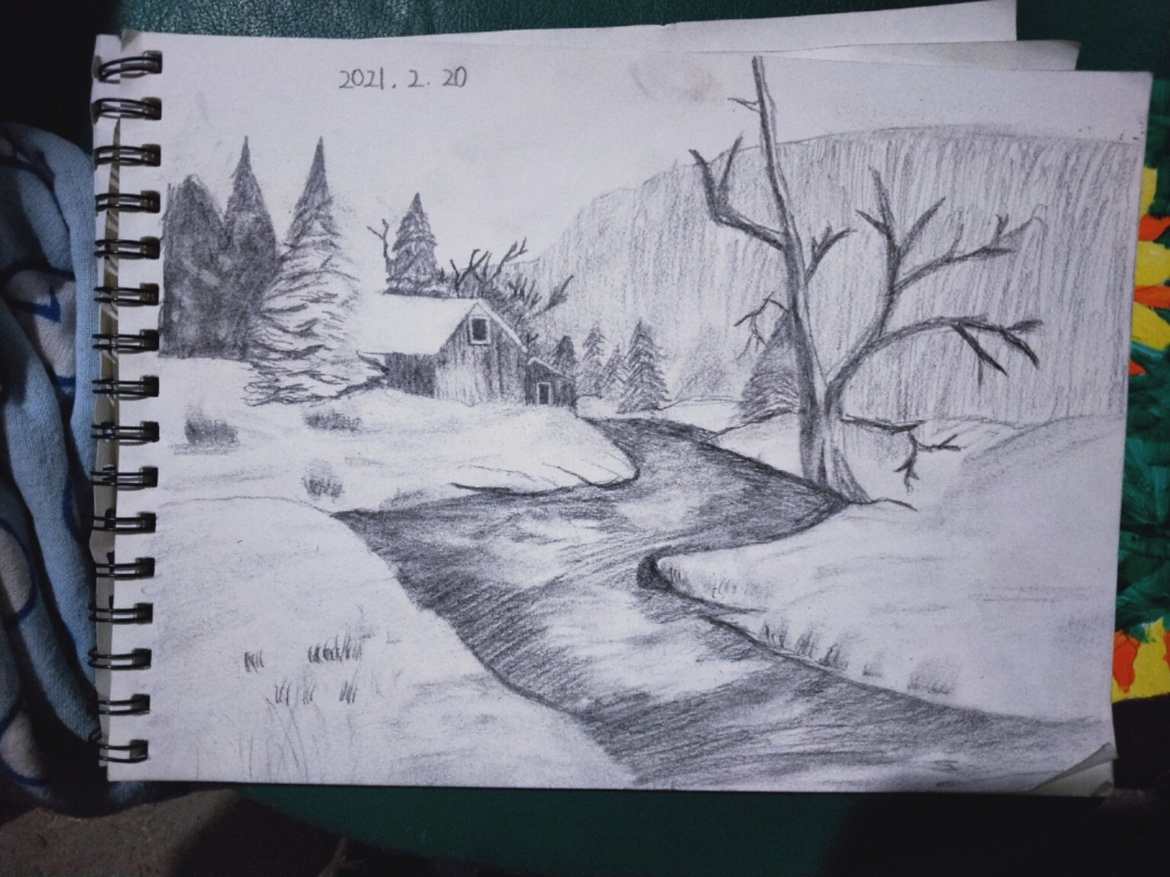 风景画素描 临摹的上的一位小姐姐的.慢慢进步,从临摹开始