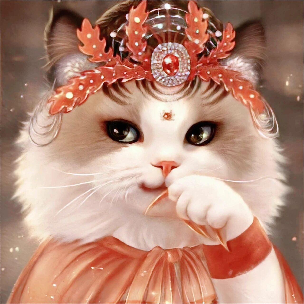 这么可爱的国潮猫猫头像快跟姐妹用起来 可爱的国潮猫猫 绘画 萌宠