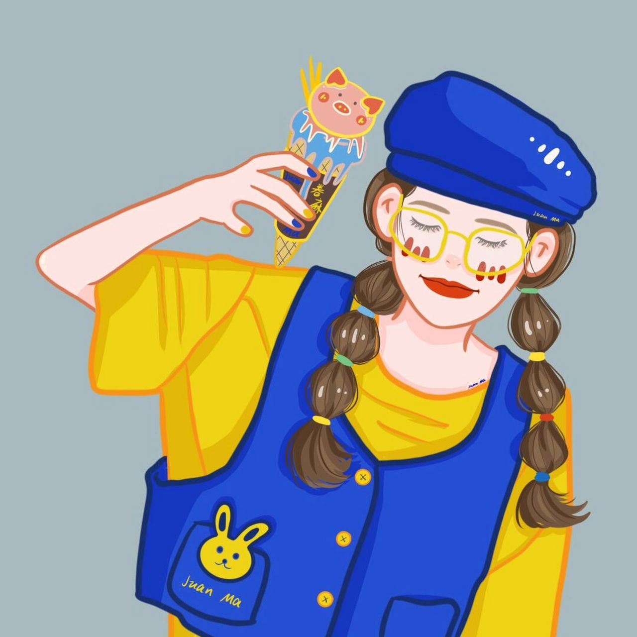 插画 | 头像 | 配色 | 夏天怎么能少冰激凌 98这么热的天吃上一口