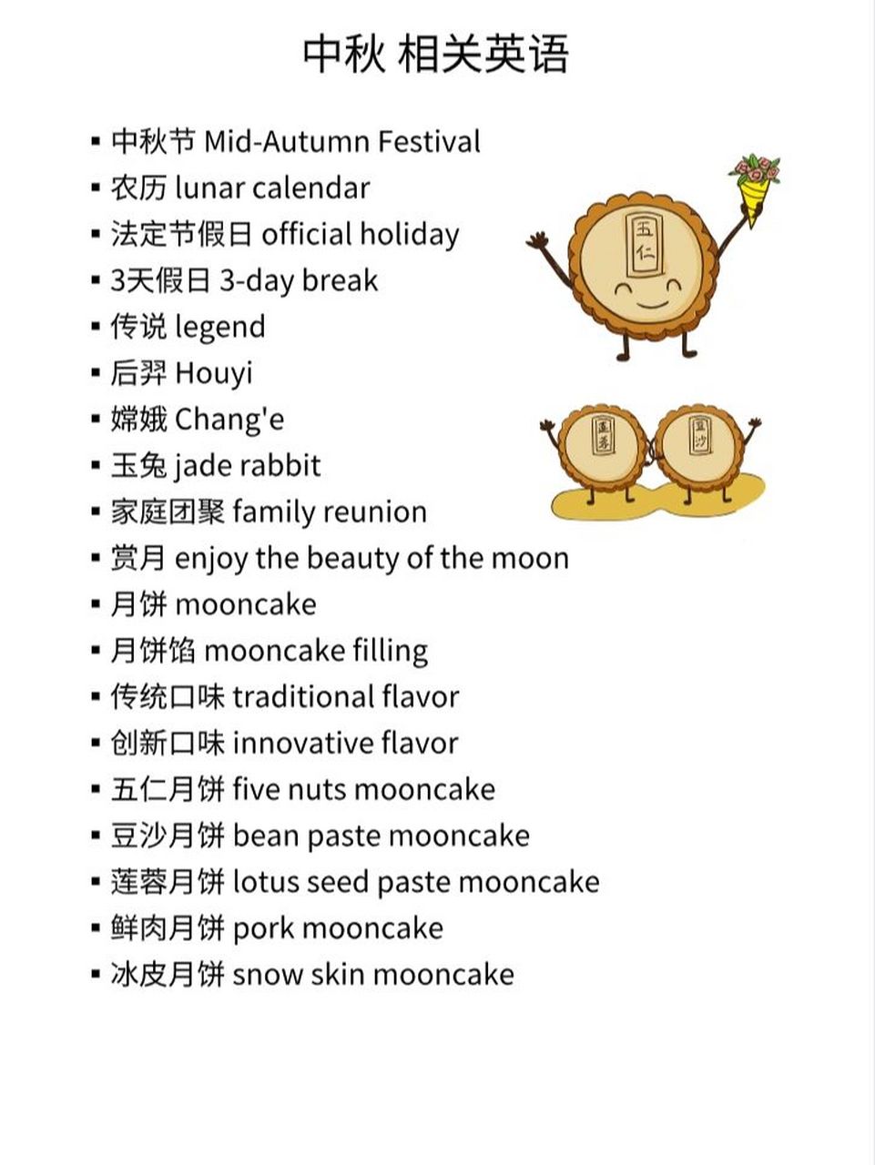 中秋节 相关英语 97我最喜欢的中秋节要来啦,今年会有什么创意月饼