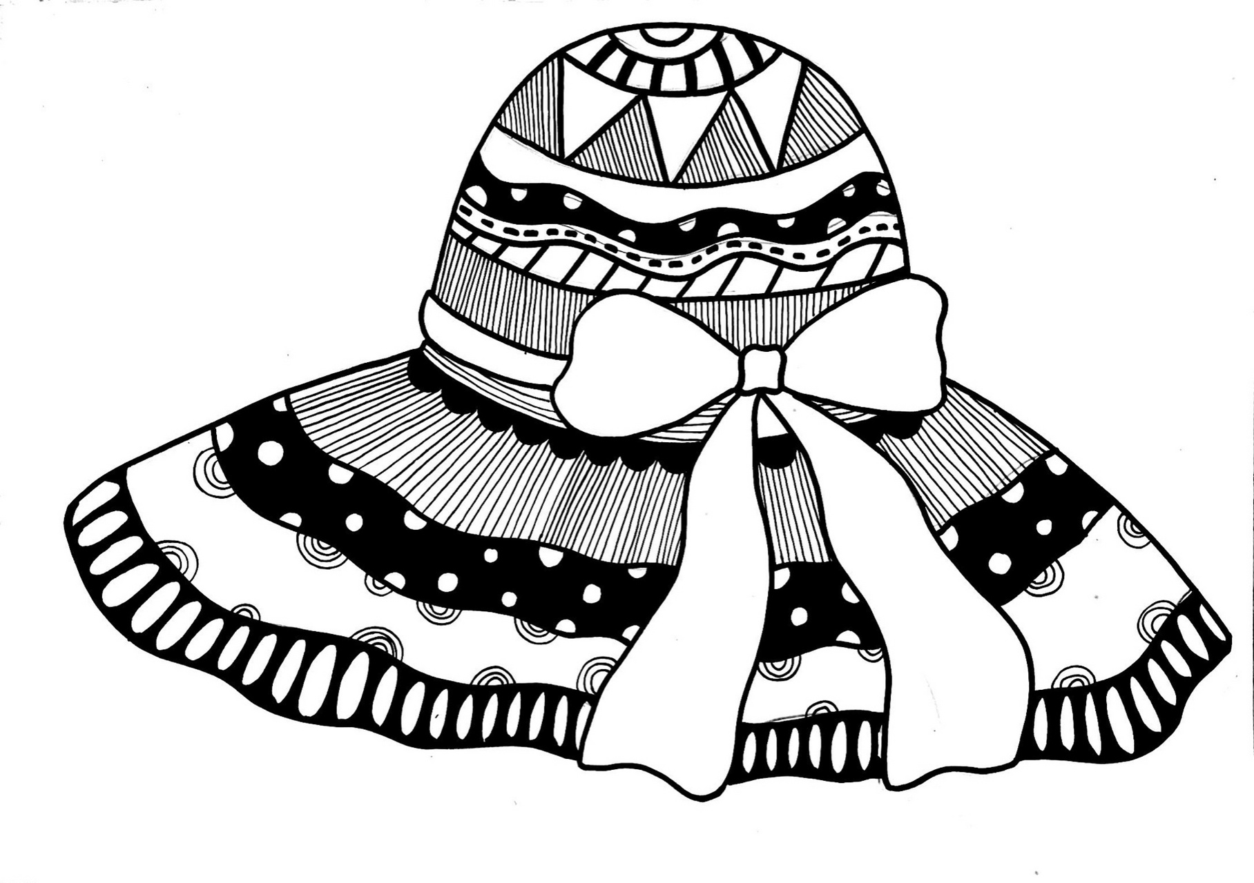 创意美术  线描画《帽子》6-8岁 创意美术  线描画《帽子》6-8岁