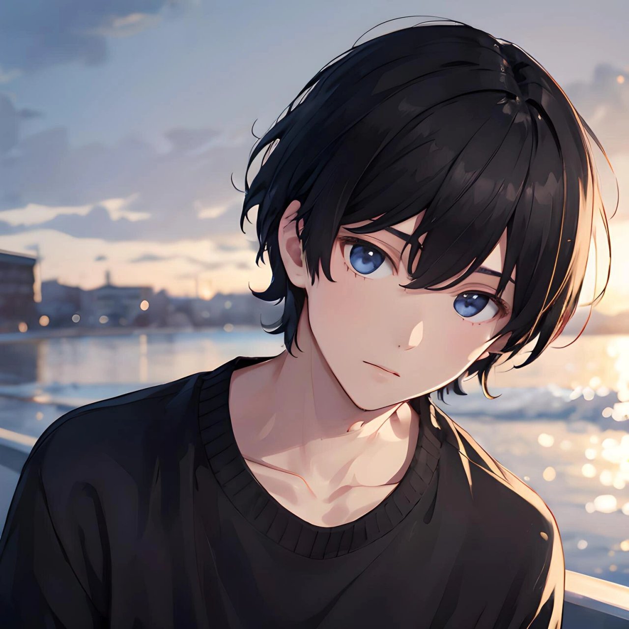 高清侧身卡通动漫男头