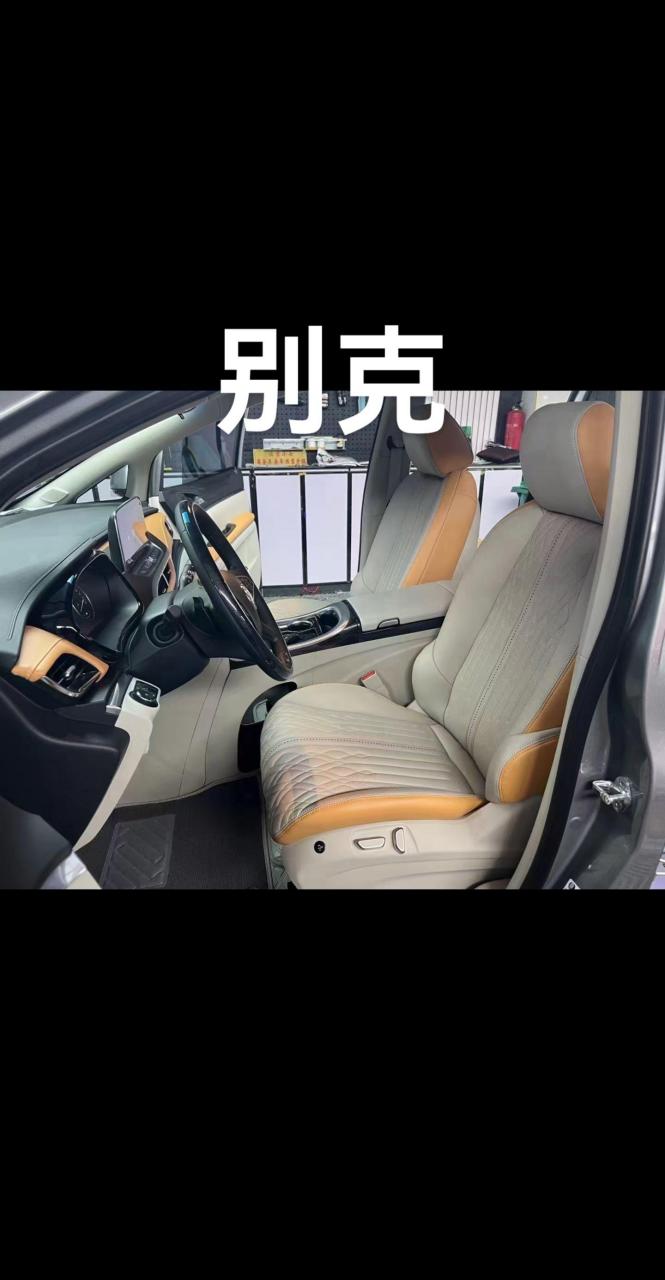 别克gl8陆上公务舱  升级案例 中排无轨安装带旋转航空座椅一对 后排