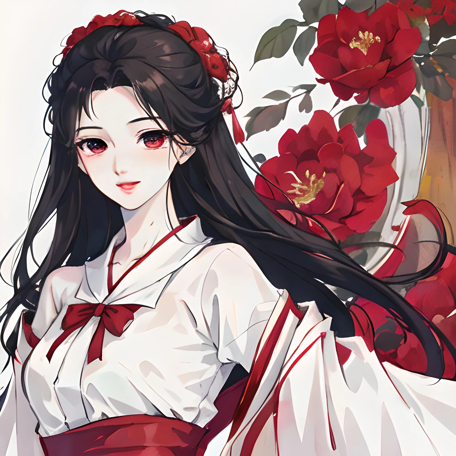 新作  | 红色汉服女神头像,倾情于华服之美