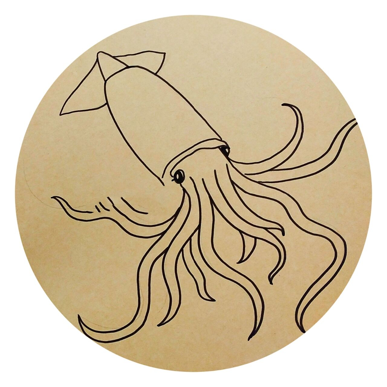 画《鱿鱼》 今天吃啦烤鱿鱼 晚上来一幅吧哈哈 马克笔 线描 超级简单