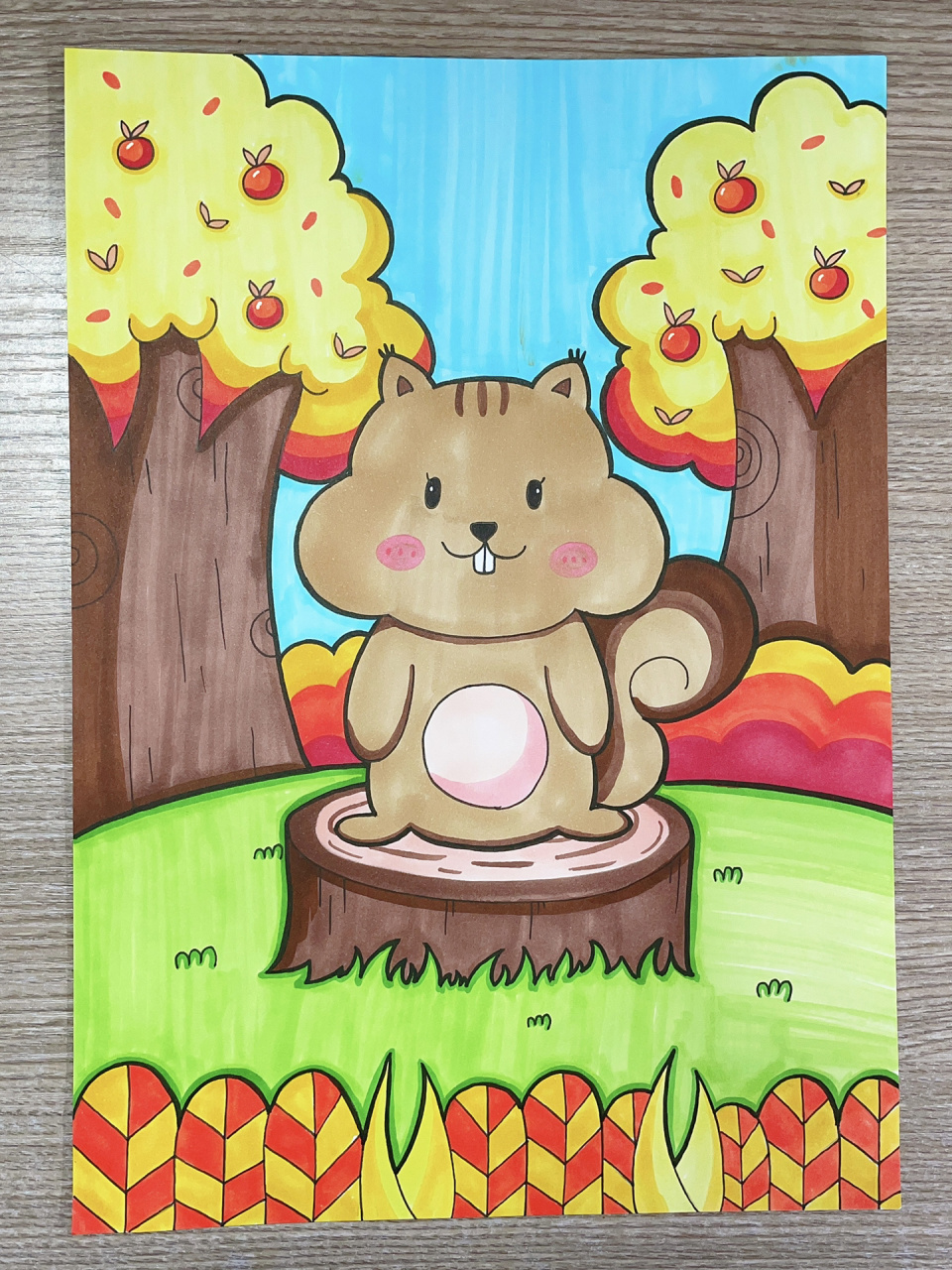 儿童画|动物系列|小松鼠 - 只要你在前进 无论哪个方向 都比站在原地