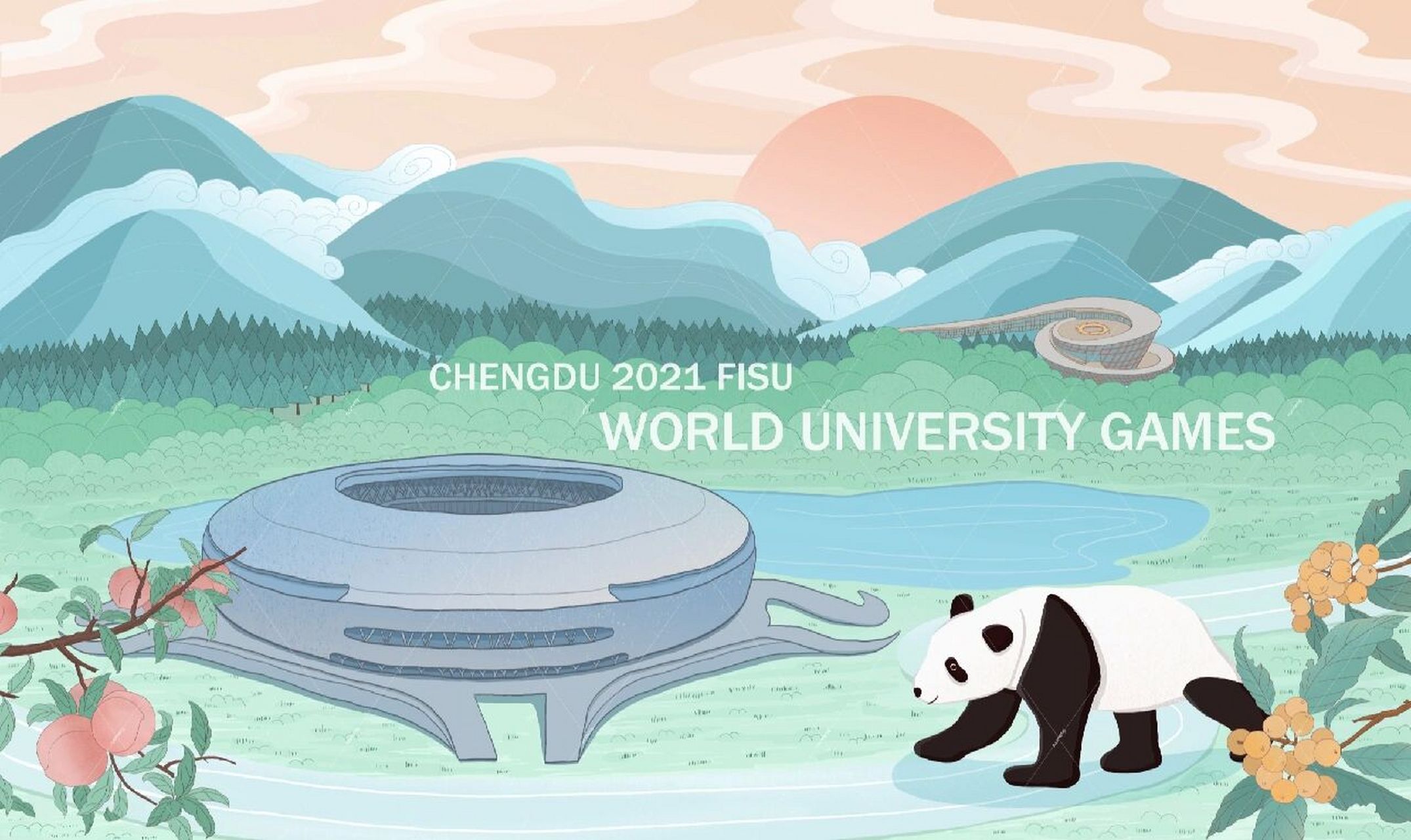 国风插画/成都大运会主题 主题:成都世界大学生夏季运动会 设计说明