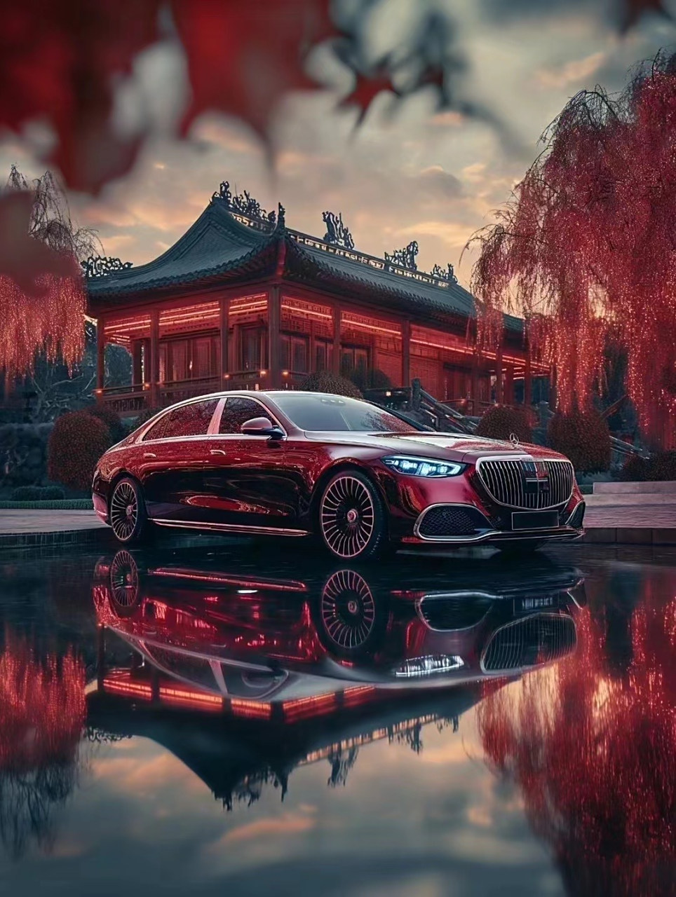 喜庆的奔驰龙年壁纸,拿去豪车超跑超话