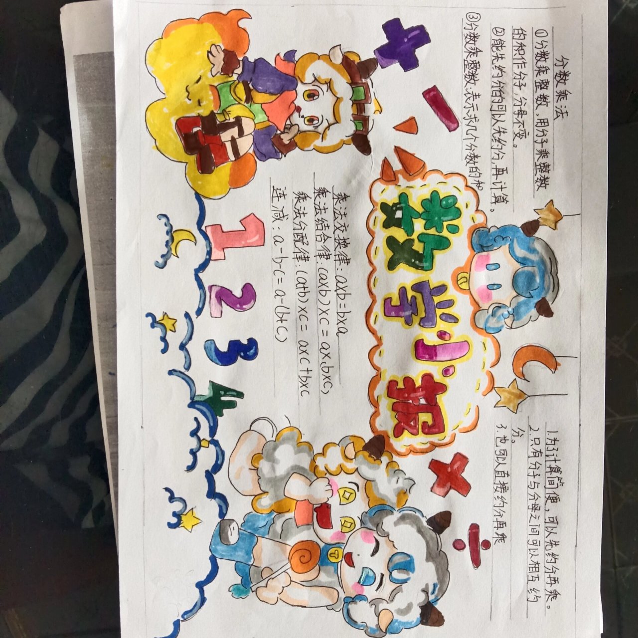 我的喜羊羊手手抄报,舍不得交了,呜呜呜