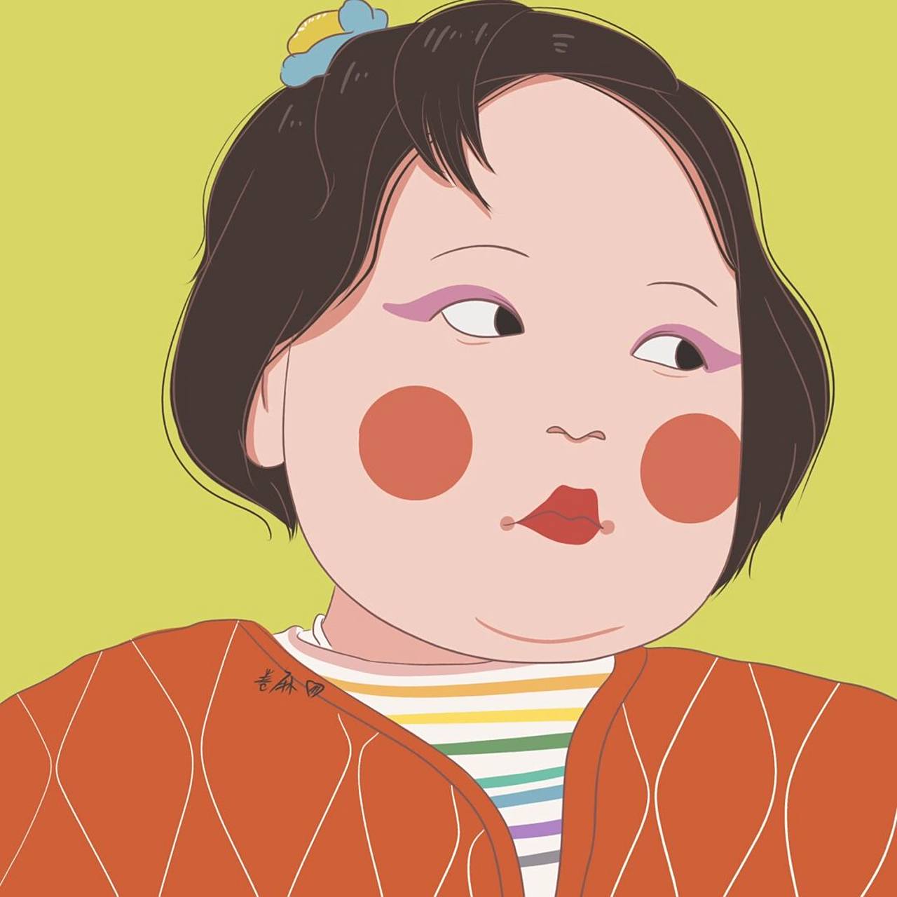 插画 | 丑萌头像 |熬夜对身体不好,建议通宵 图片92二改92商用