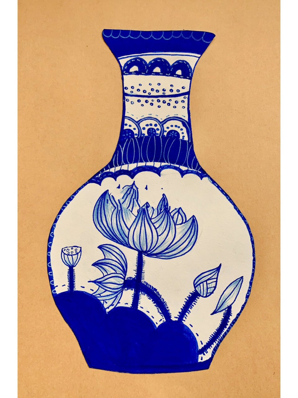 创意阶段绘画花瓶图片