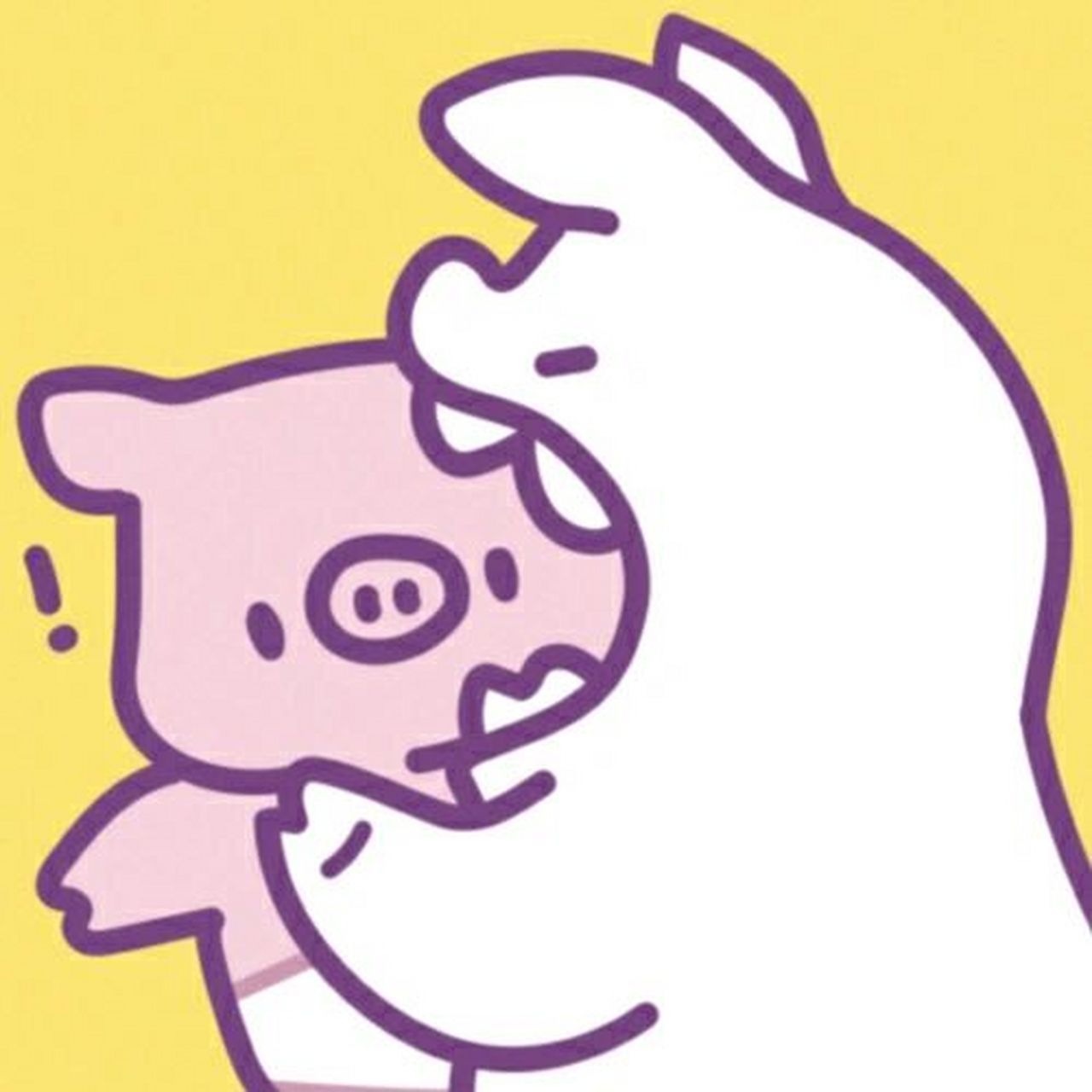 一大口亲亲 听说这组互啃适合做情头 猪猪我呀,要被整个吃掉了捏