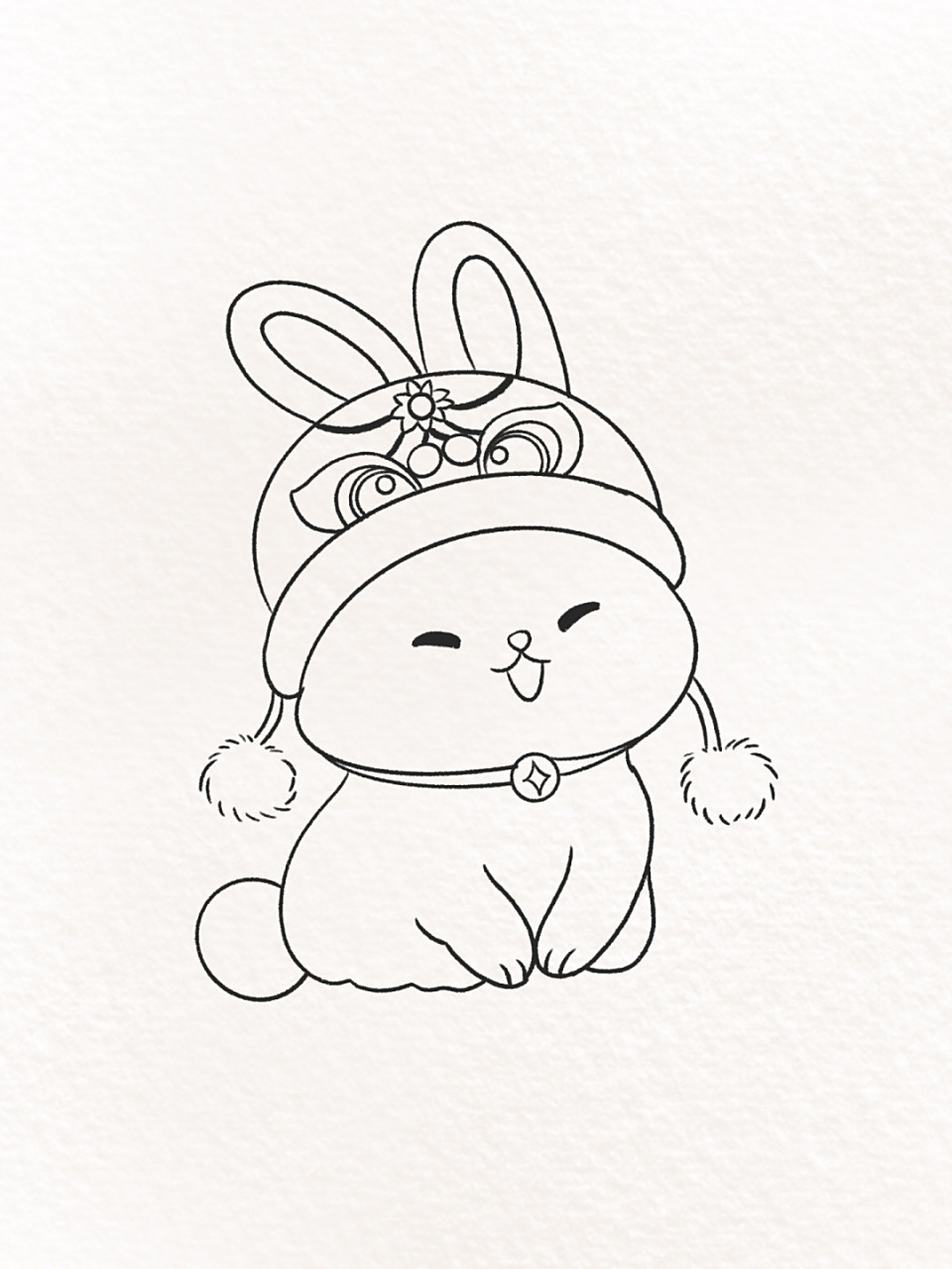 开心兔祝大家兔young兔有钱 #procreate绘画# #简笔画# #兔年# #兔子