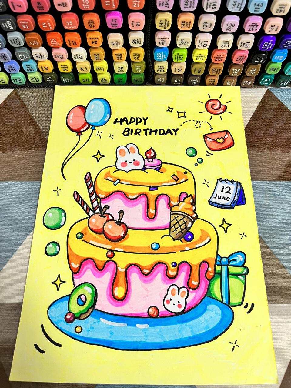 【日常手绘分享】生日主题|马克笔 你们要的生日主题画来了!