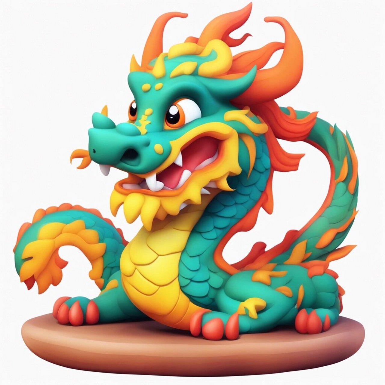 粘土制作的中国龙